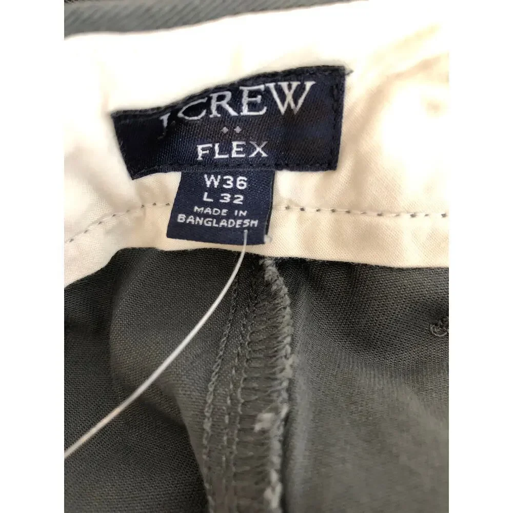 J. Crew Factory Straight Fit Flex Chino Pant Tarnished Metal NWT 36 x 32